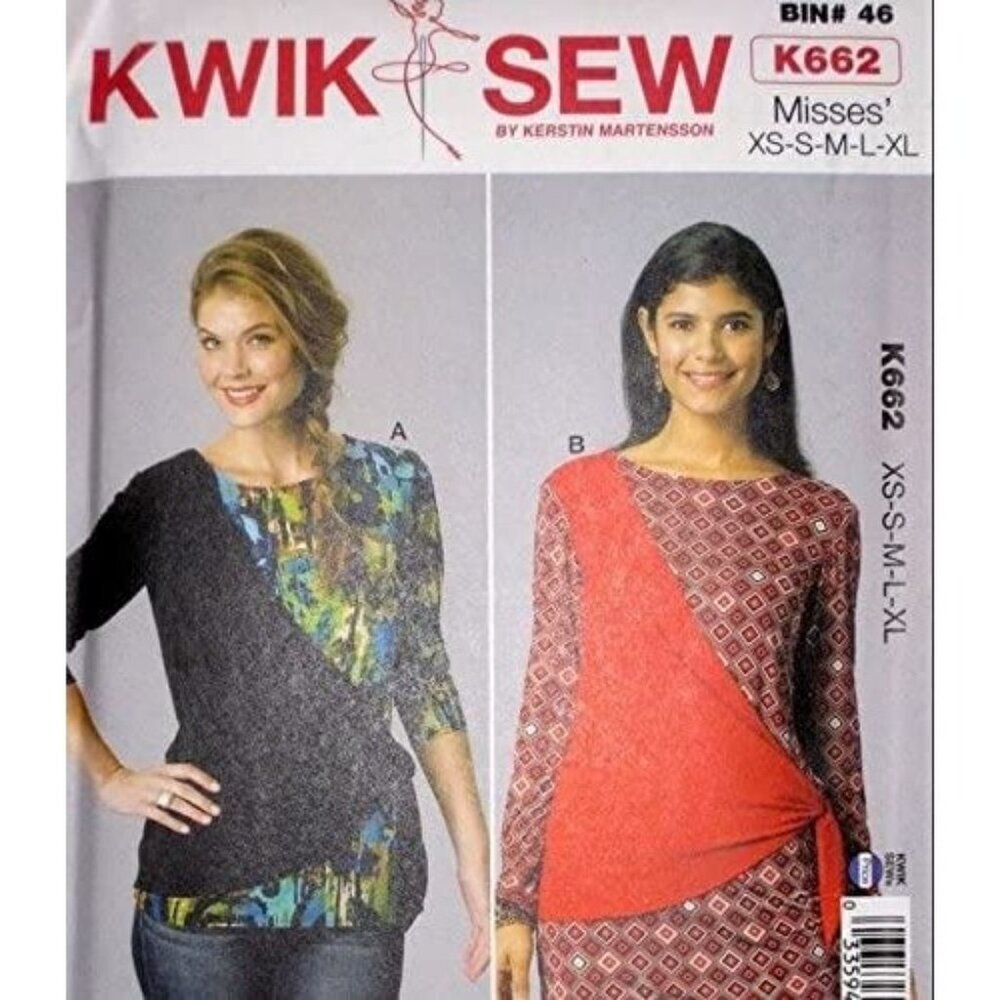 Kwik Sew Sewing Pattern 662‎ Tops Misses Size XS-XL